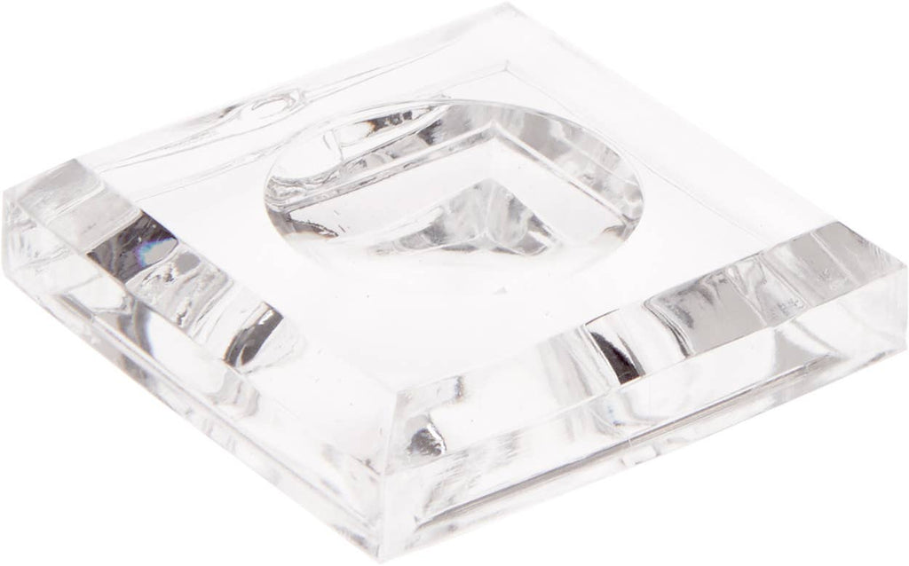 Clear Acrylic Square Base w/ Indention to Hold Sphere