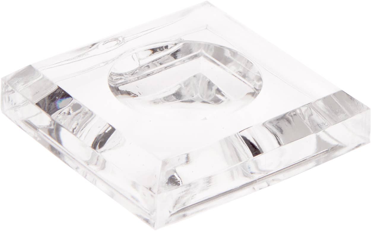 Clear Acrylic Square Base w/ Indention to Hold Sphere