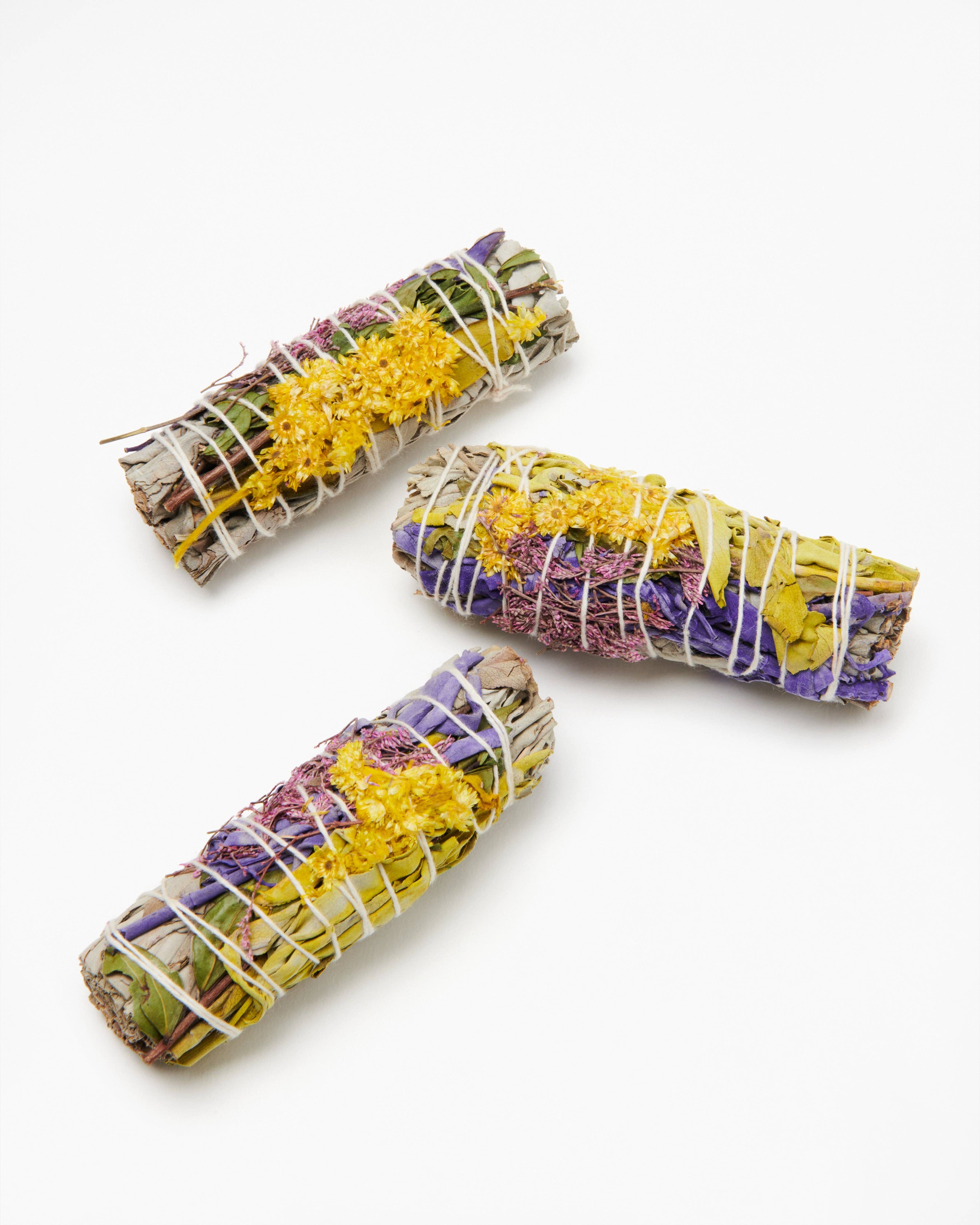 White Sage with Calendula Flower Smudge Wand (each)