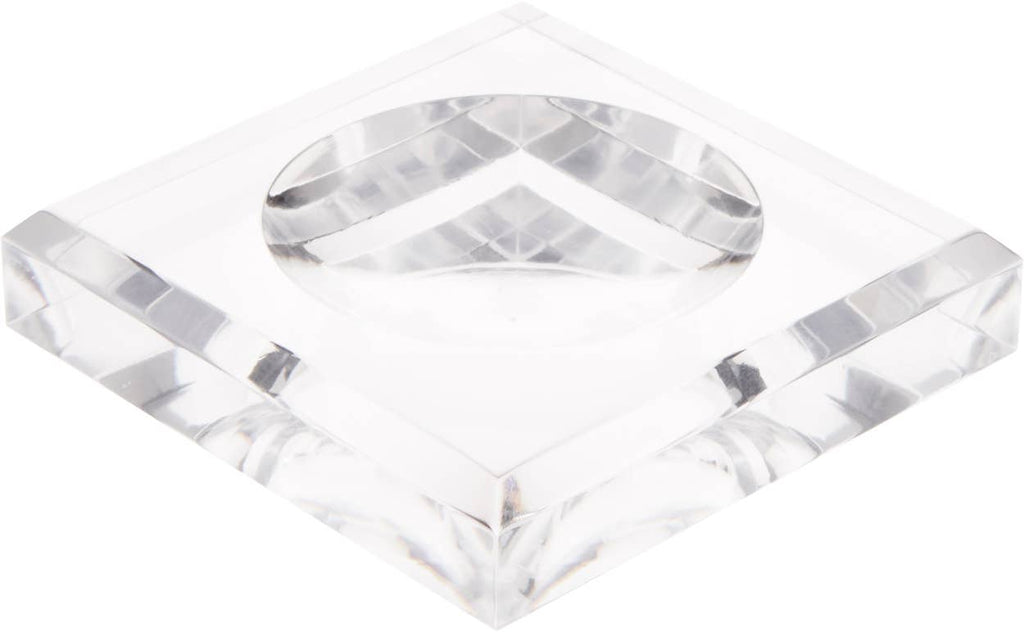 Clear Acrylic Square Base w/ Indention to Hold Sphere