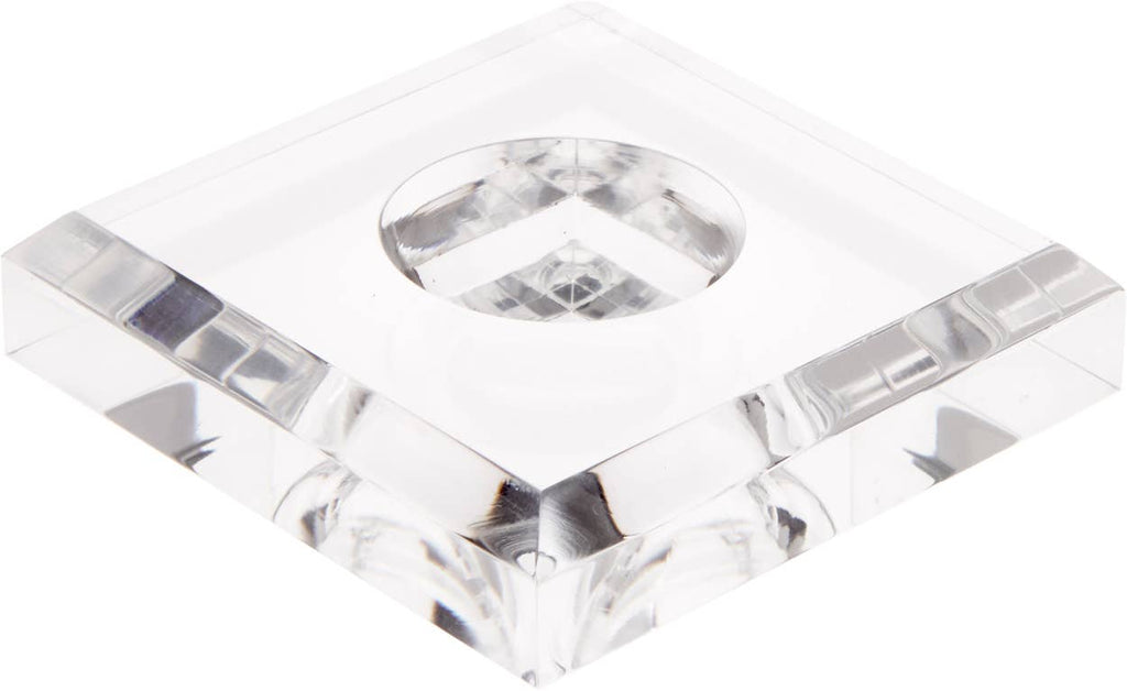 Clear Acrylic Square Base w/ Indention to Hold Sphere