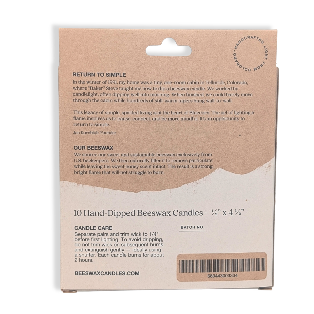 Mini Beeswax Taper Candles - 10-Pack Chime Candles