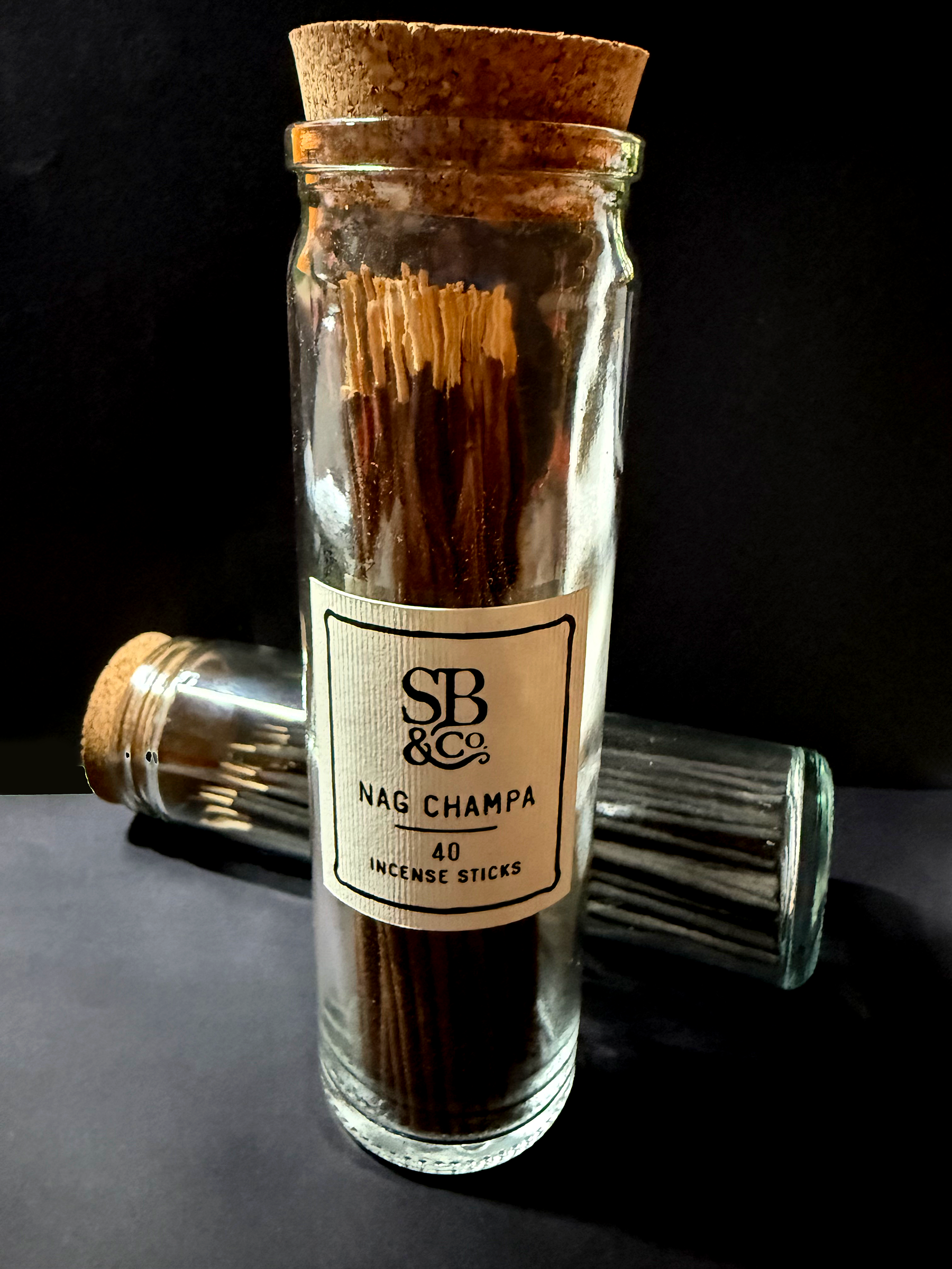 Incense in Glass and Cork Container