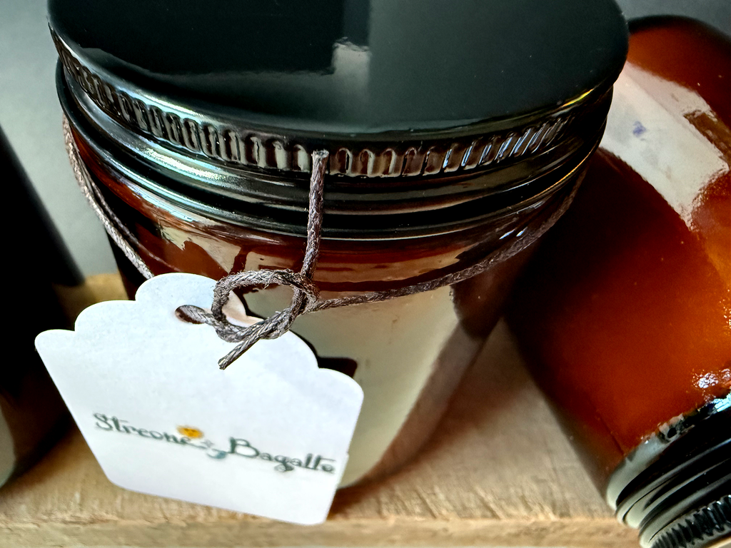 Hand Poured, Soy Wax 4 oz Scented Candles in Amber Glass Jars