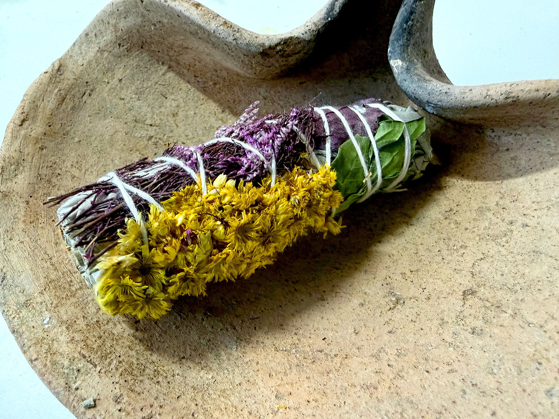 White Sage with Calendula Flower Smudge Wand (each)