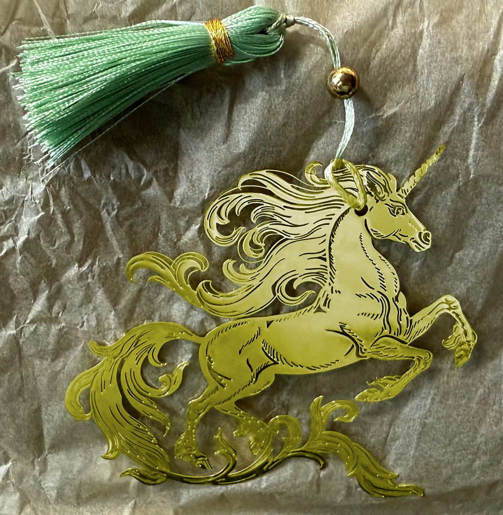 Golden colored Unicorn Bookmark