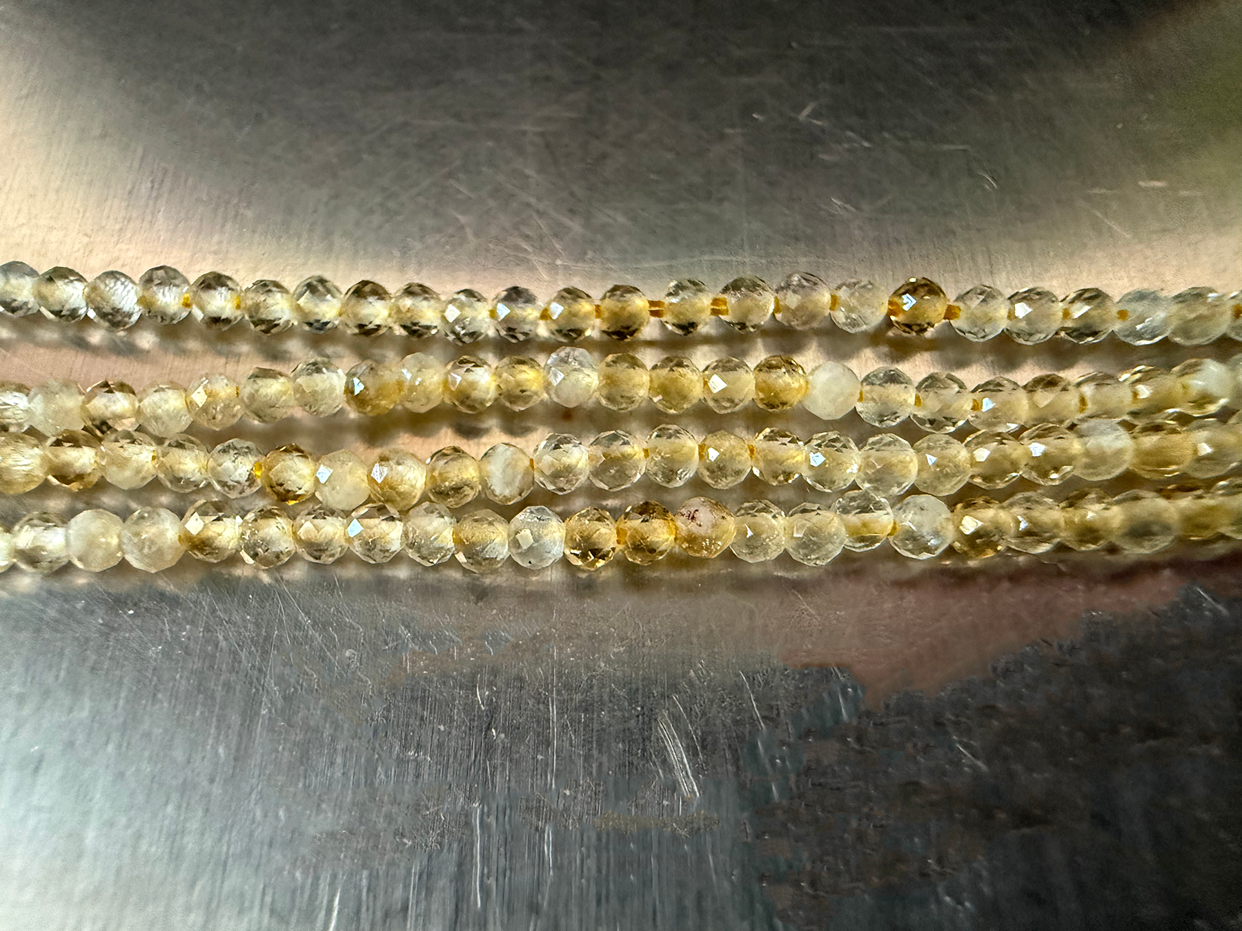 Bead Strands, Faceted .46mm & .61mm: Peridot, Citrine, Hessonite, & Tourmaline