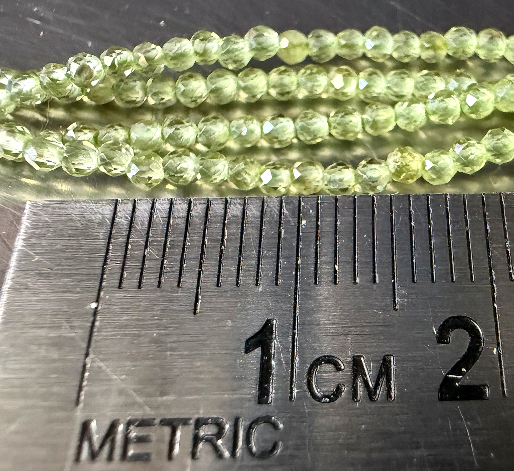 Bead Strands, Faceted .46mm & .61mm: Peridot, Citrine, Hessonite, & Tourmaline