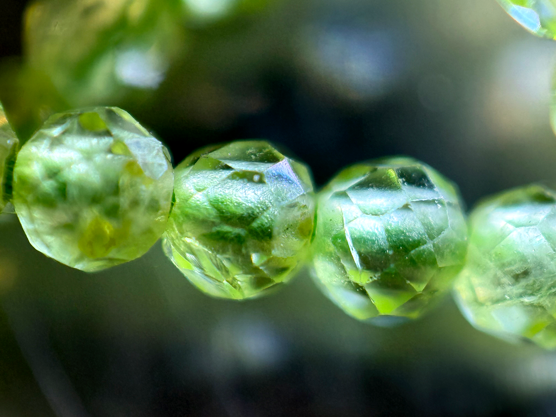 Bead Strands, Faceted .46mm & .61mm: Peridot, Citrine, Hessonite, & Tourmaline