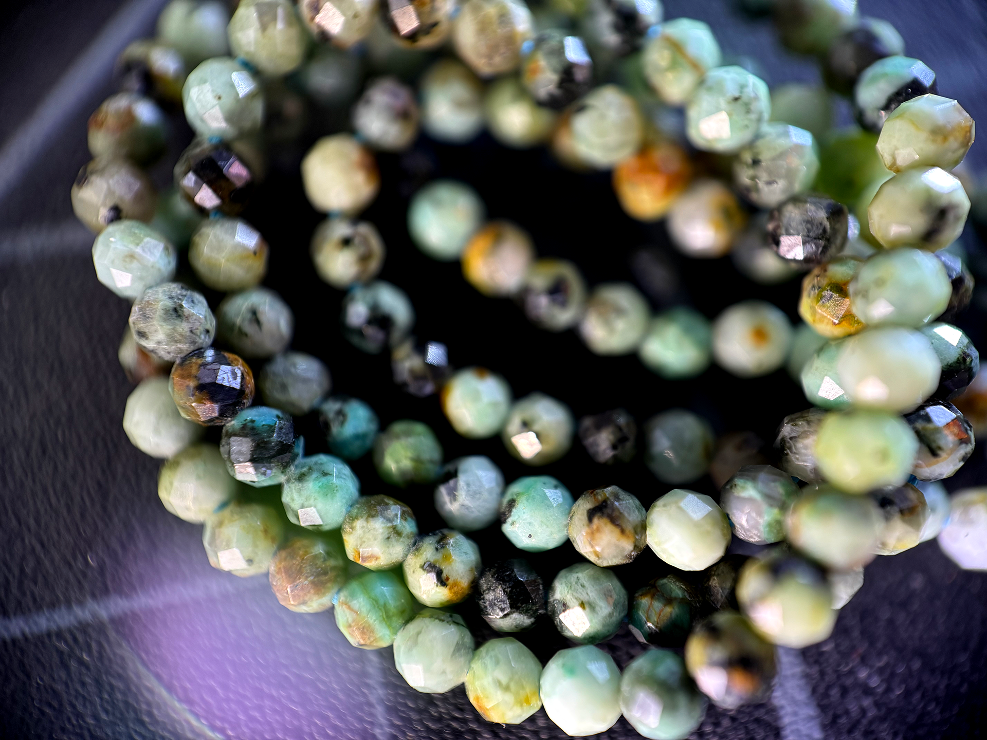 Bead Strands, Faceted African Turquoise 2.4 mm