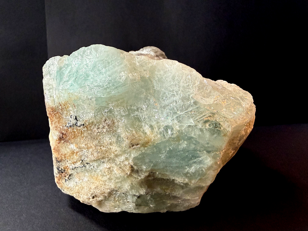 Aquamarine on Quartz/Elbaite From Brazil 1 lb 11.75 oz