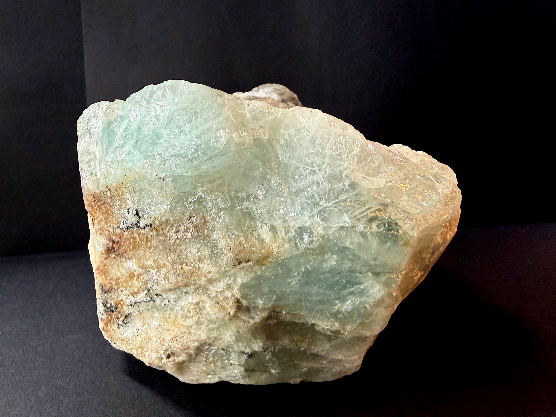 Aquamarine on Quartz/Elbaite From Brazil 1 lb 11.75 oz
