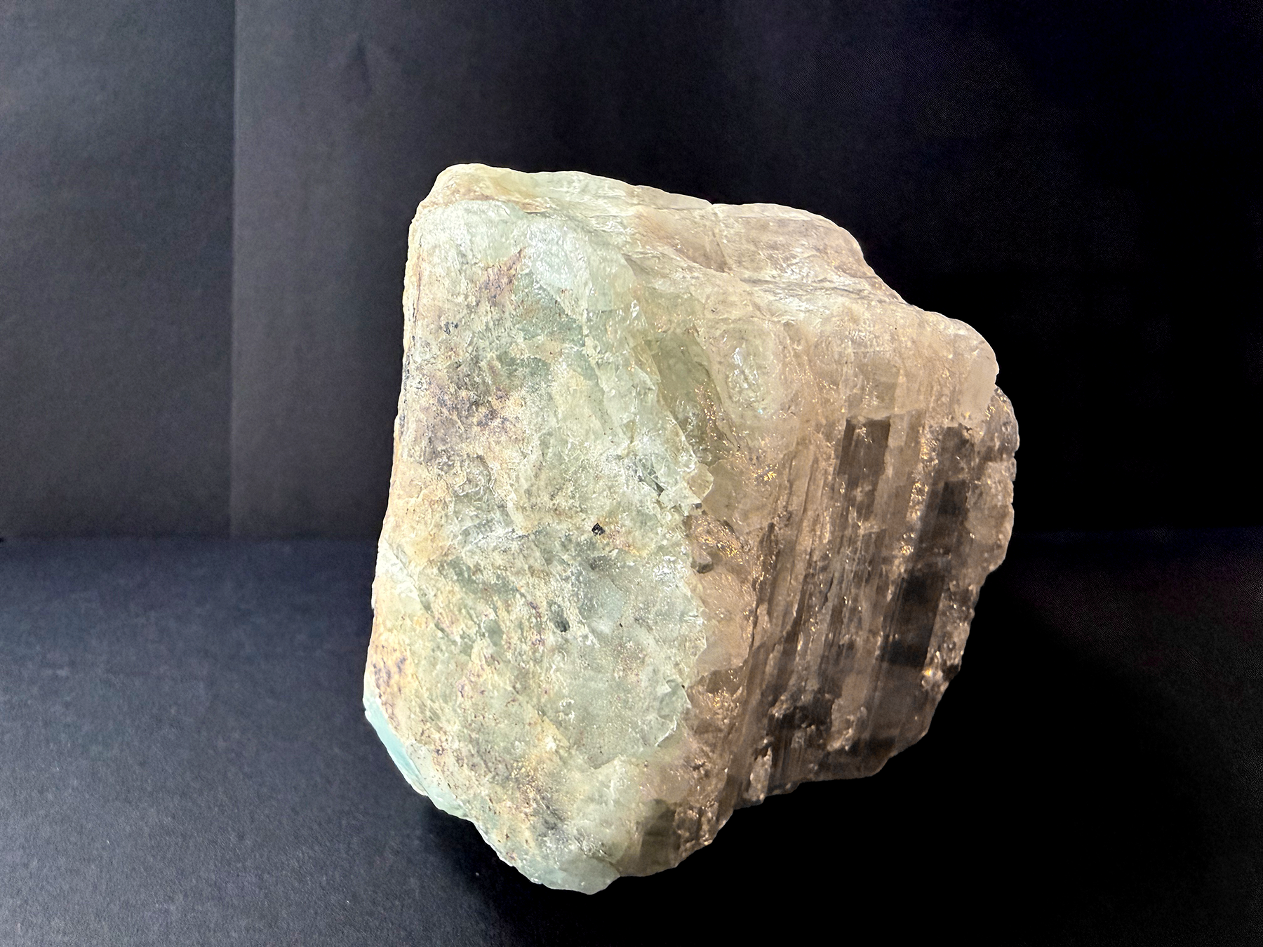 Aquamarine on Quartz/Elbaite From Brazil 1 lb 11.75 oz