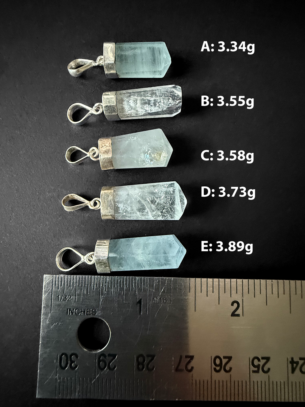 Aquamarine & 925 Silver Pendants from Pakistan