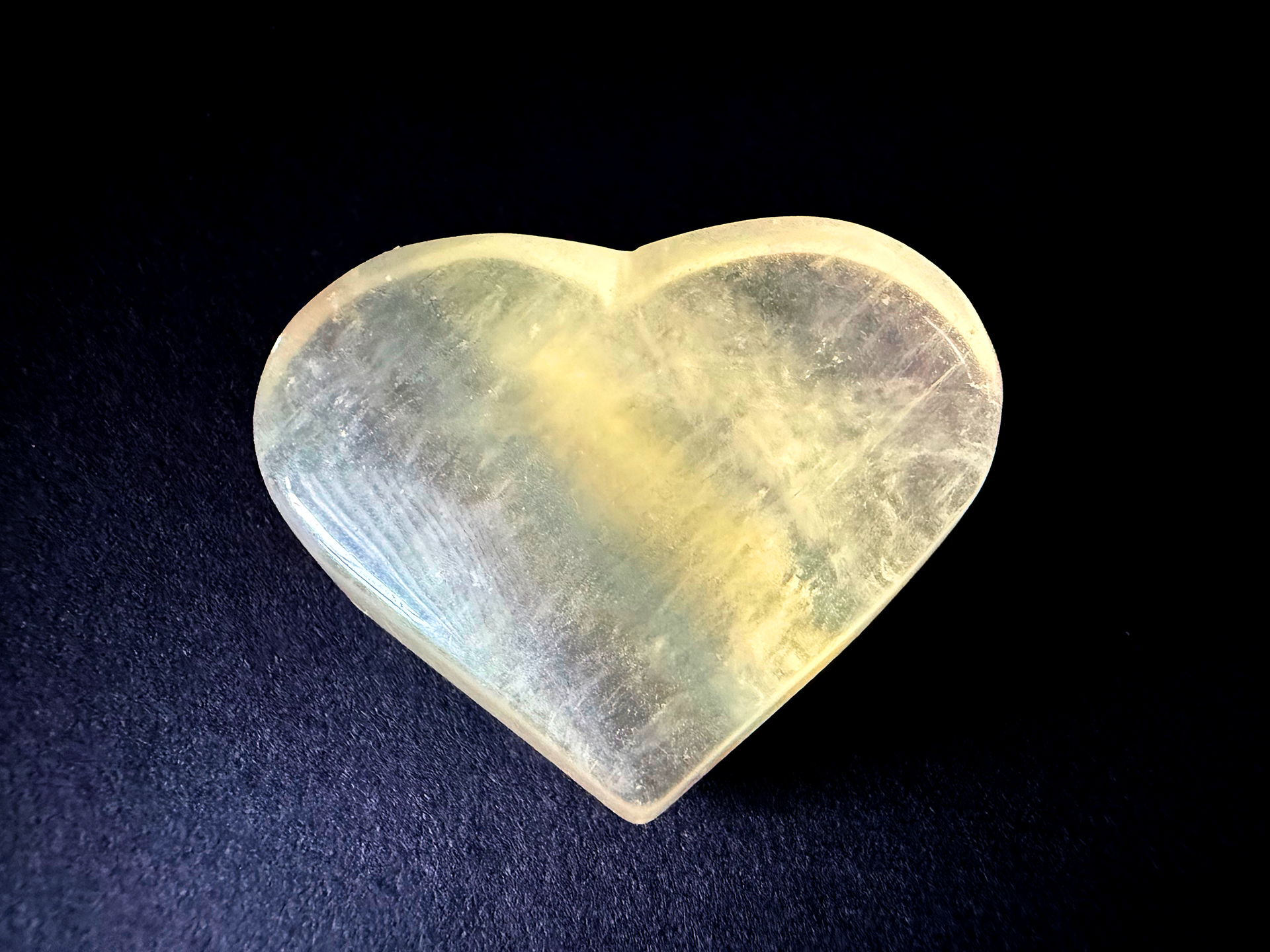 Yellow Fluorite Banded Heart Shape