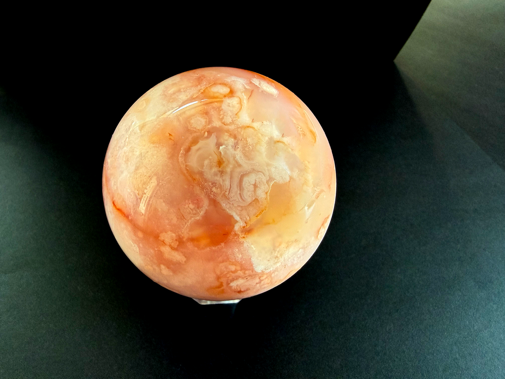 Carnelian Flower Agate Sphere