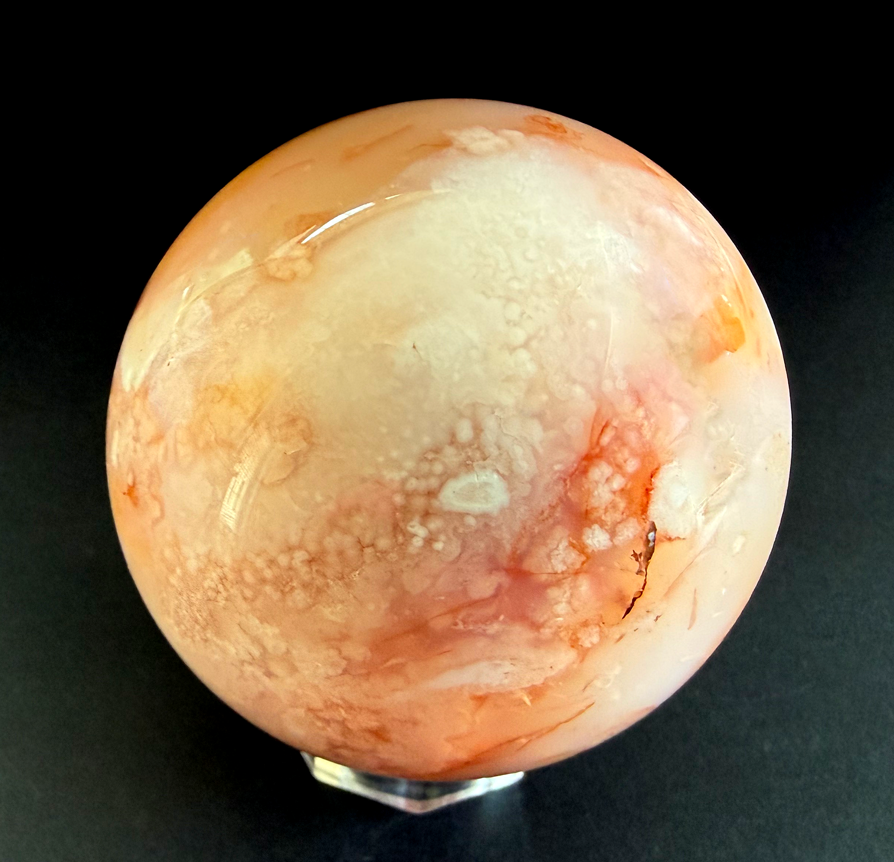 Carnelian Flower Agate Sphere