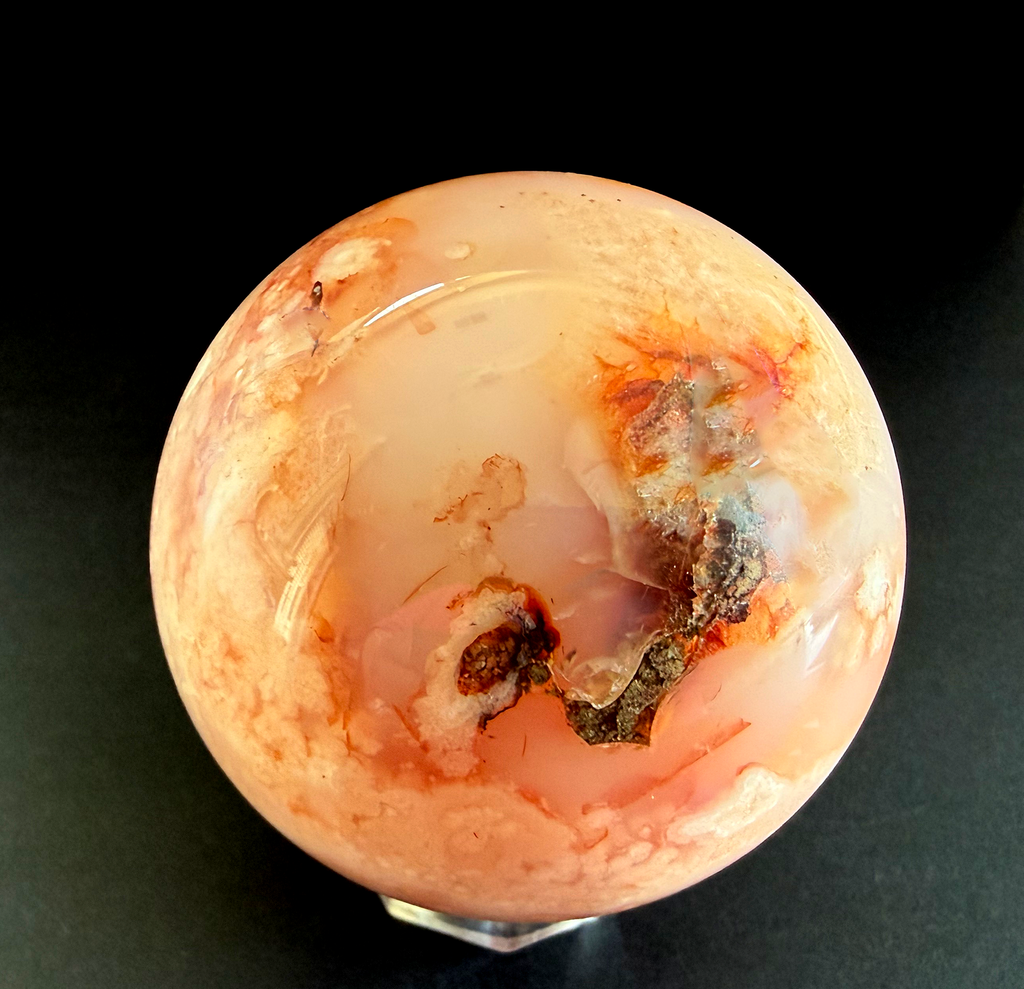 Carnelian Flower Agate Sphere