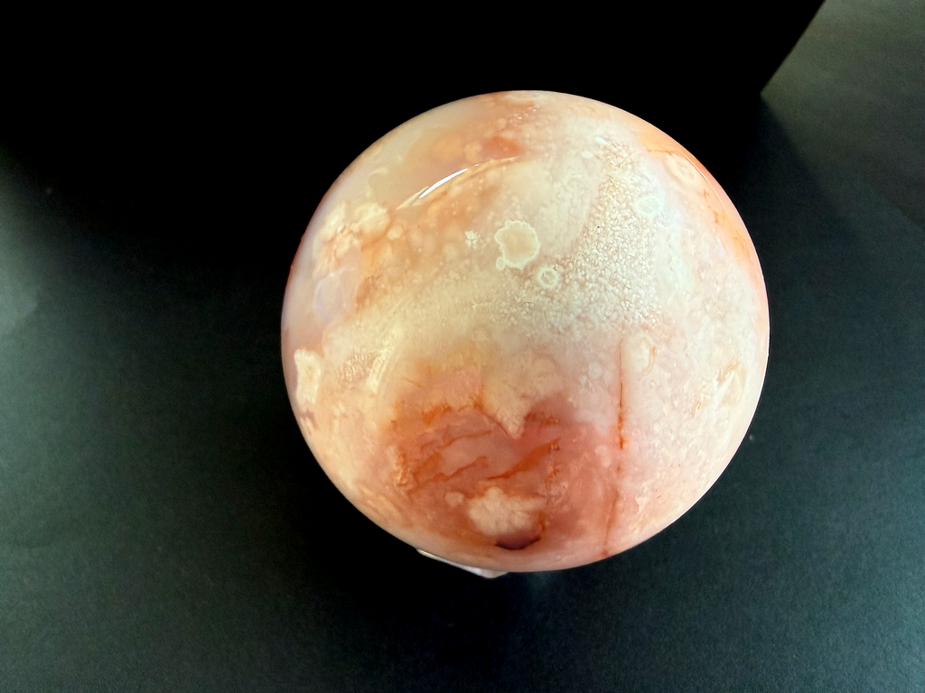 Carnelian Flower Agate Sphere