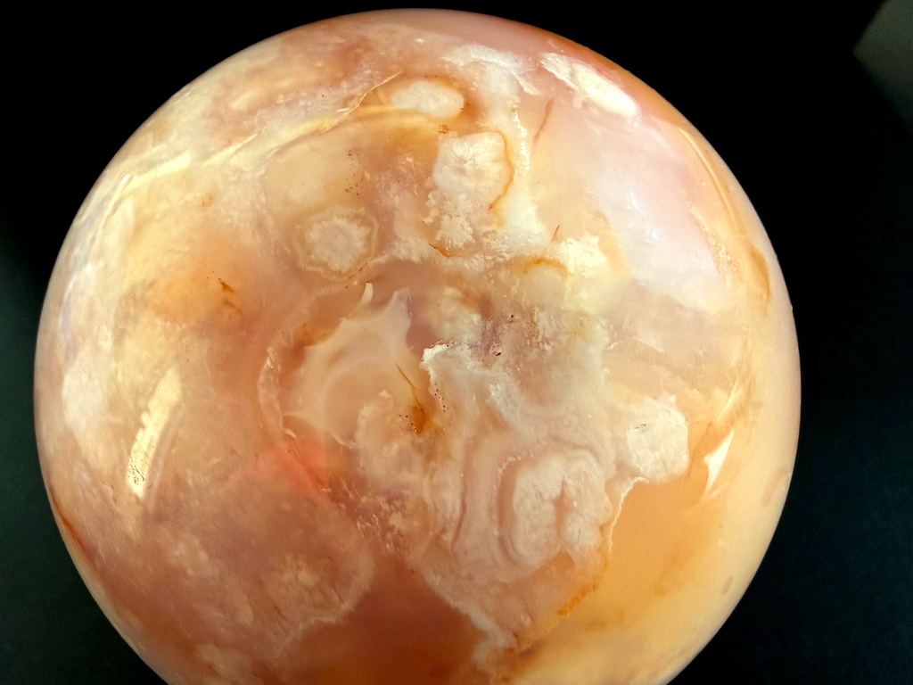Carnelian Flower Agate Sphere
