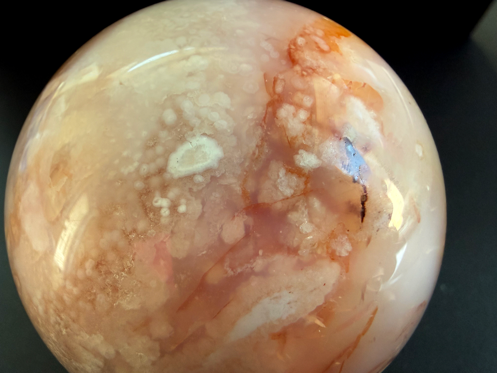 Carnelian Flower Agate Sphere