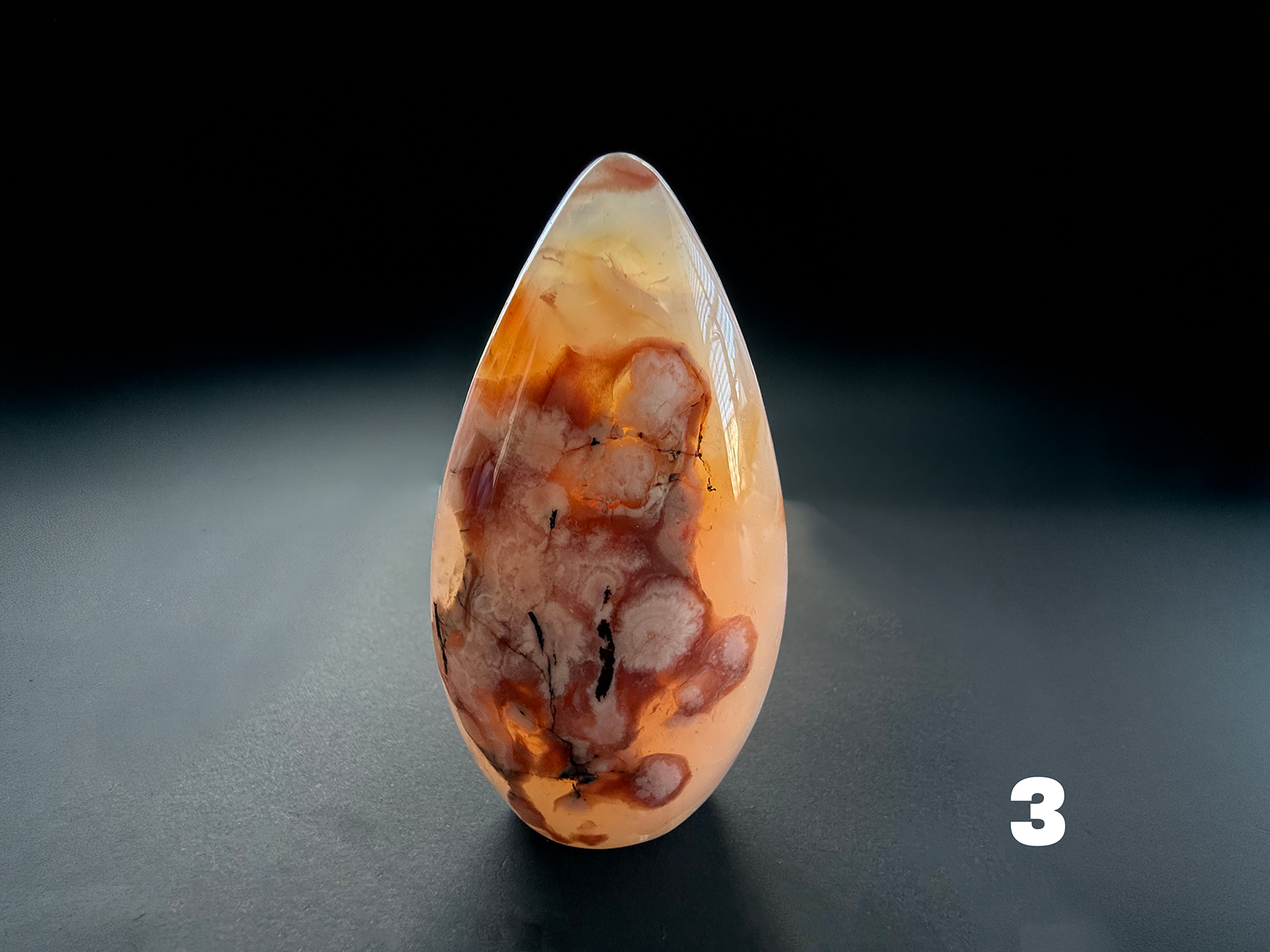 Carnelian Flower Agate Flames
