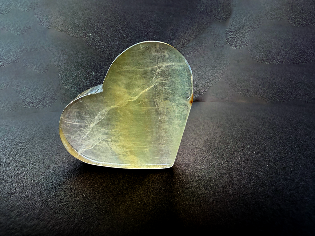 Yellow Fluorite Banded Heart Shape