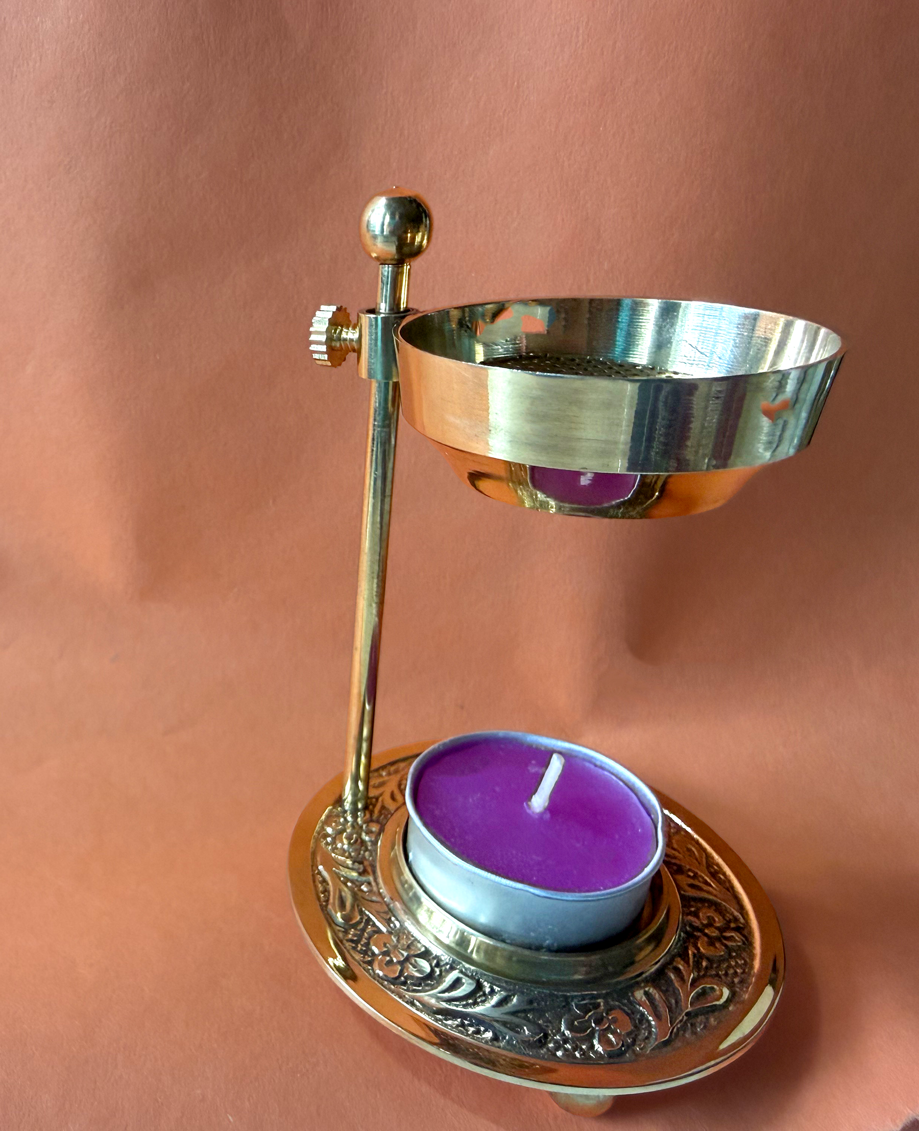 Brass Adjustable Resin Burner - Burn Resin w/o Charcoal