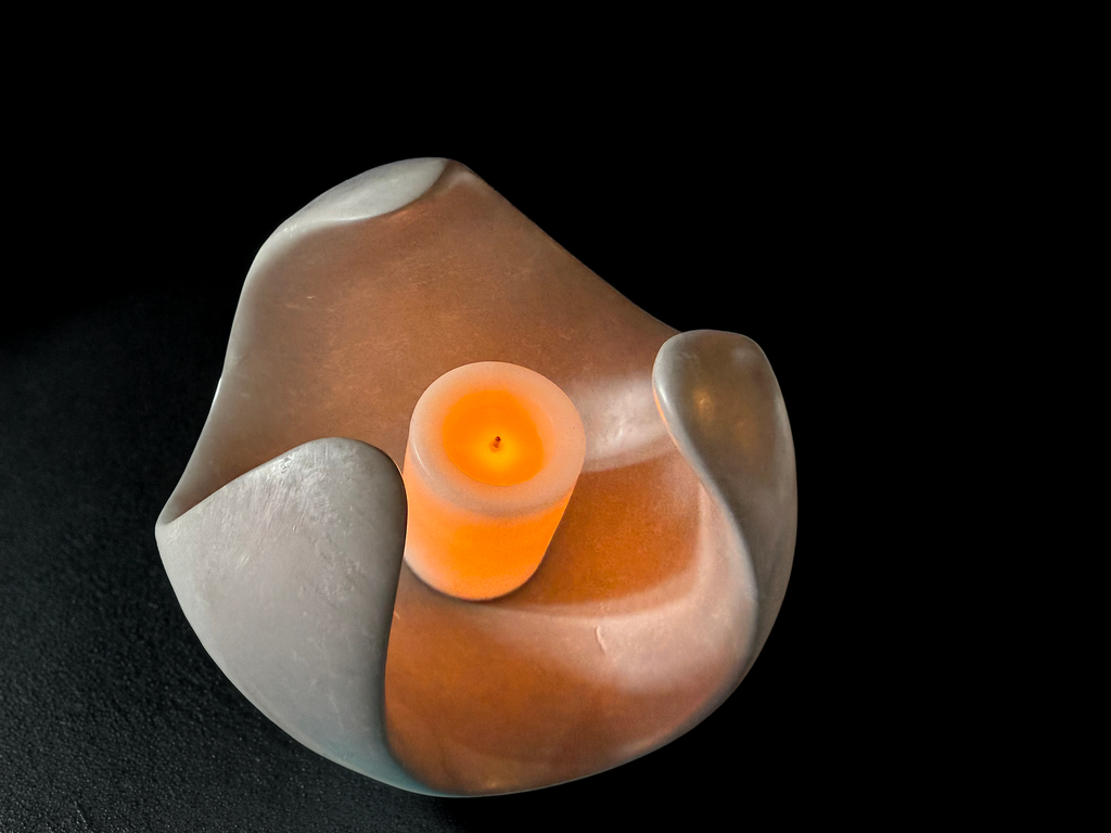 Maua Lotus Soapstone Tealight Holder
