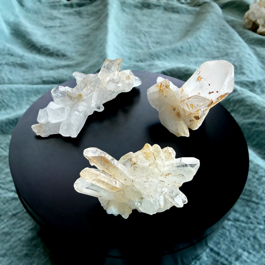 Clear Quartz Clusters Trio Lot 7