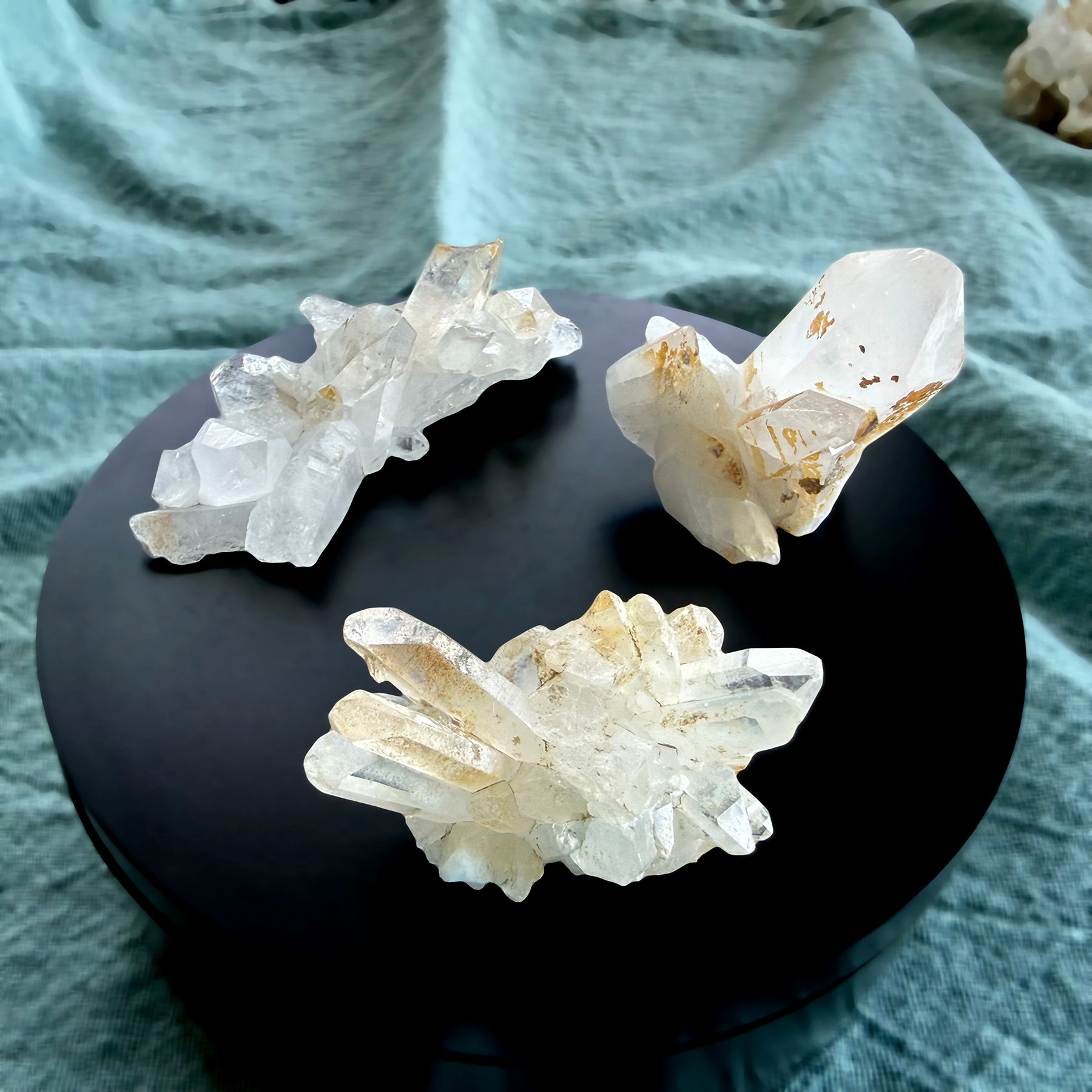 Clear Quartz Clusters Trio Lot 7