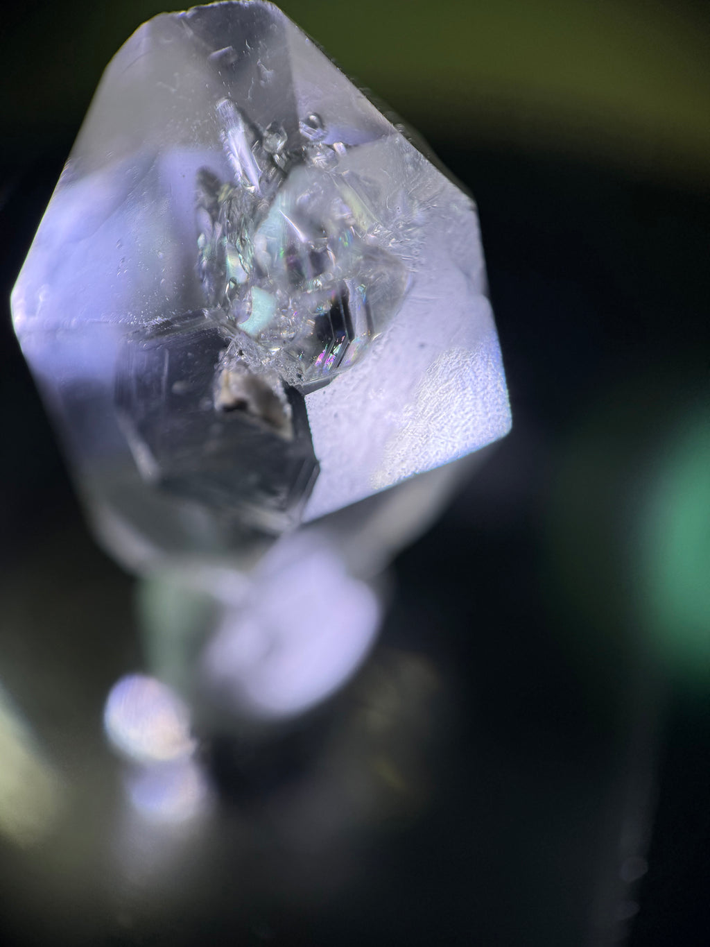 A collection of 5 Petite Herkimer Diamonds (Quartz) from Fonda, NY in  Suspension Frame