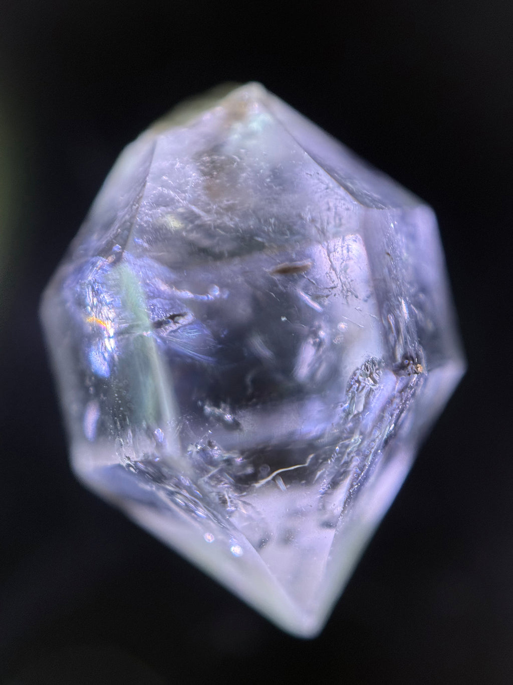 A collection of 5 Petite Herkimer Diamonds (Quartz) from Fonda, NY in  Suspension Frame