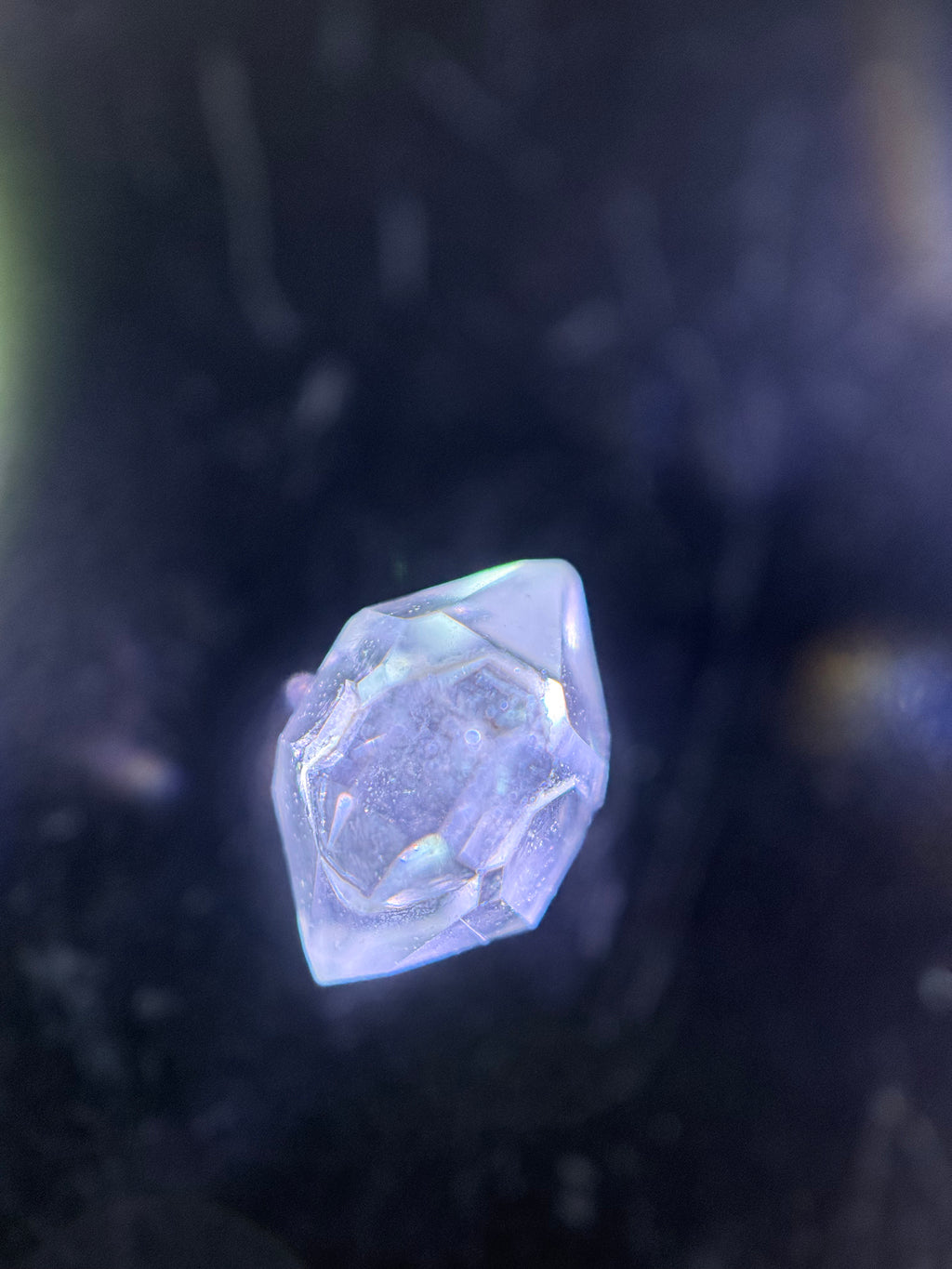 A collection of 5 Petite Herkimer Diamonds (Quartz) from Fonda, NY in  Suspension Frame