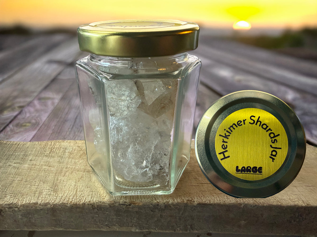 Herkimer Diamond Shards Hexagon Jar - 7oz