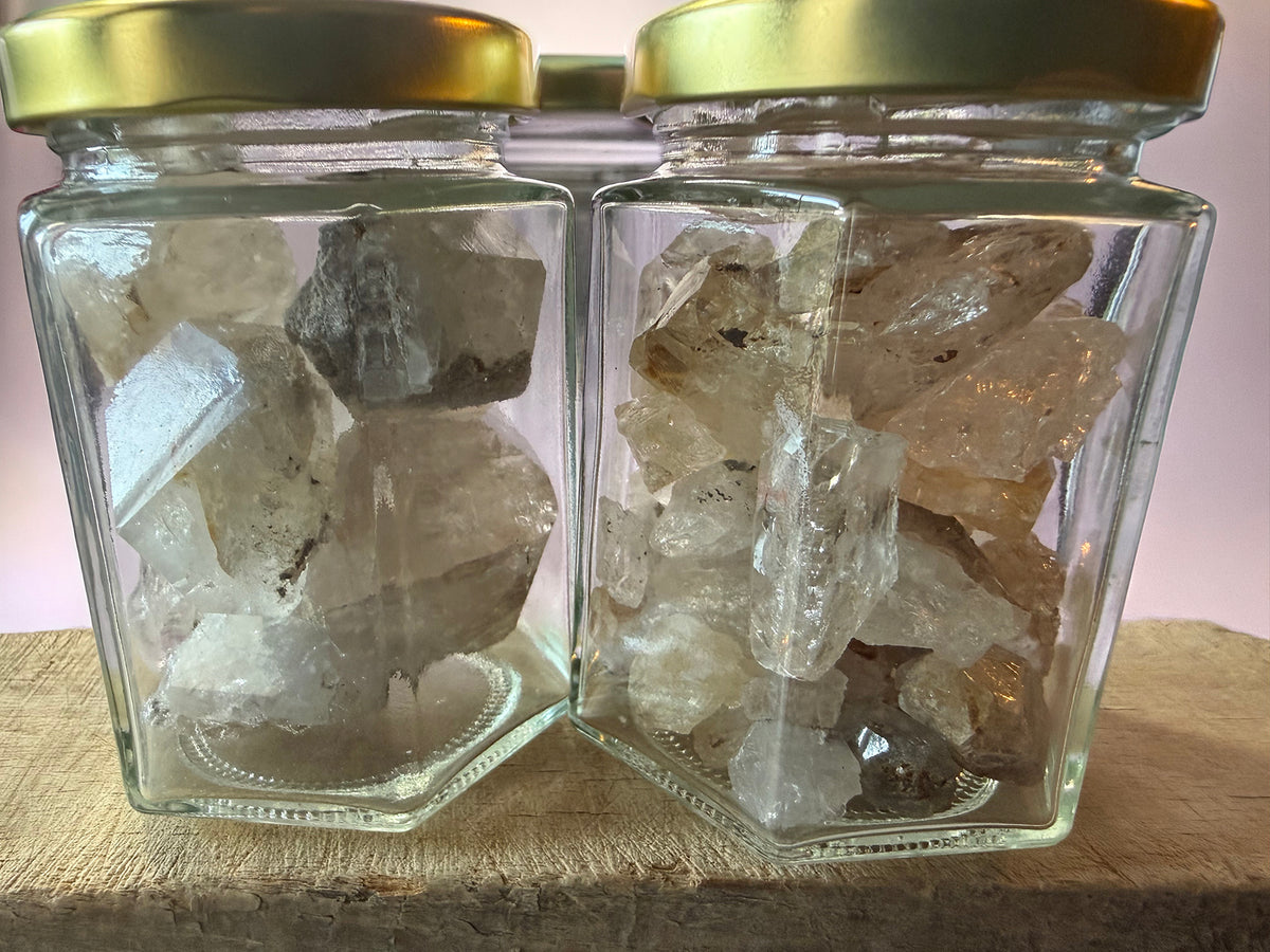 Herkimer Diamond Shards Hexagon Jar - 7oz