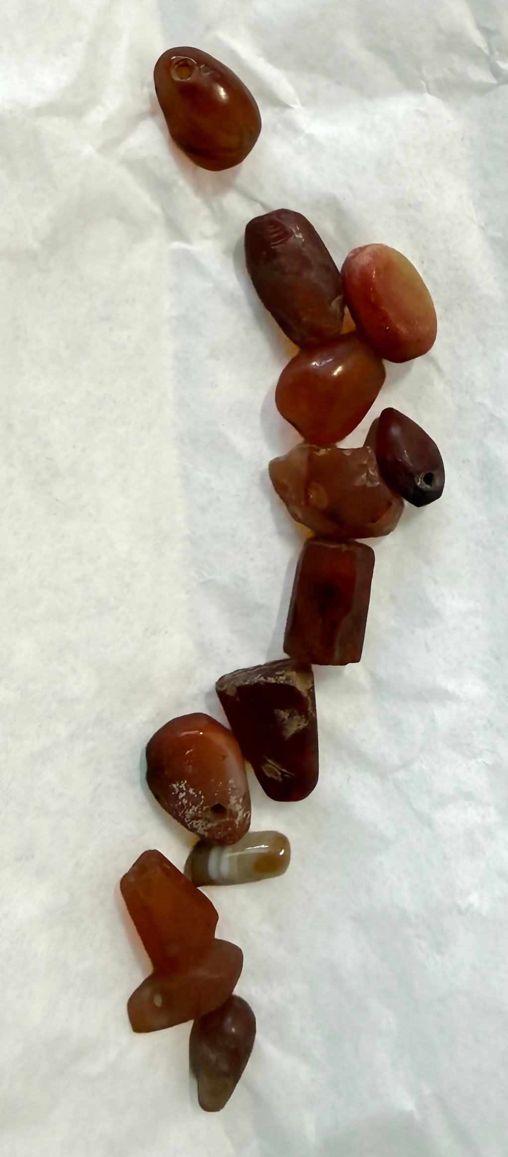 Ancient Carnelian & Agate Bead Collection 26g Agate, Carnelian, Chalcedony