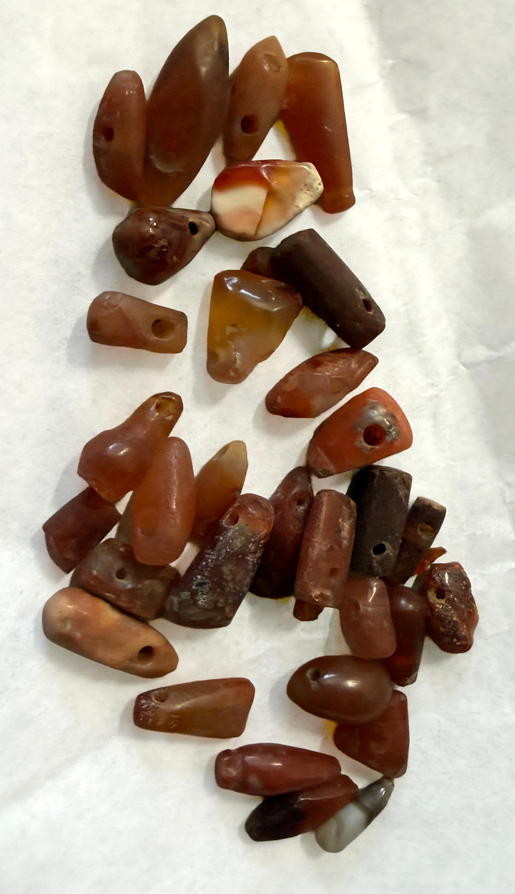 Ancient Carnelian & Agate Bead Collection 26g Agate, Carnelian, Chalcedony