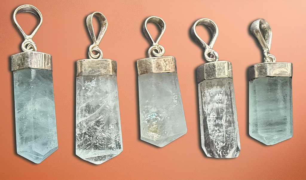 Aquamarine & 925 Silver Pendants from Pakistan