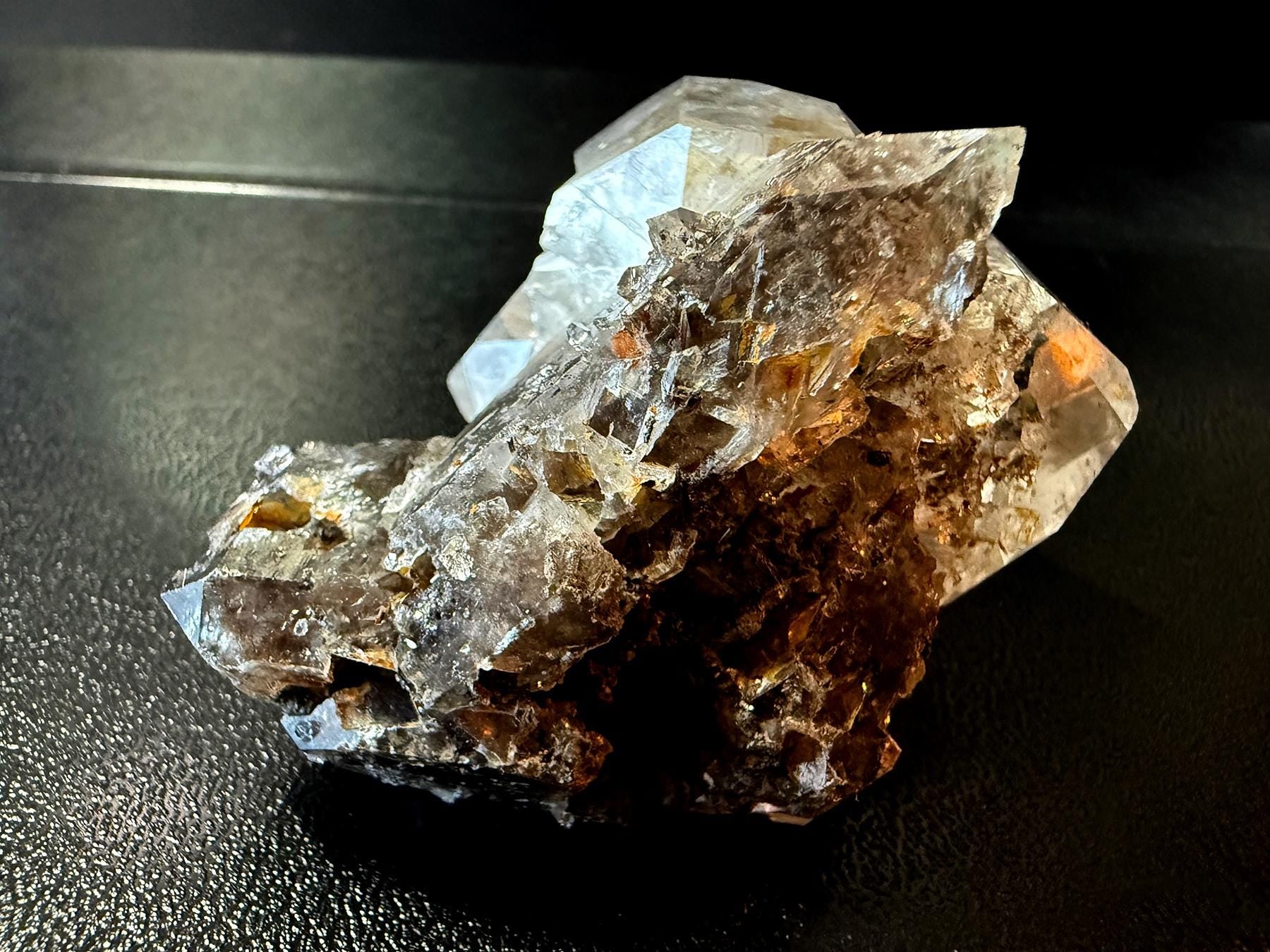 Smoky Quartz and Herkimer Diamond Duo, from NY