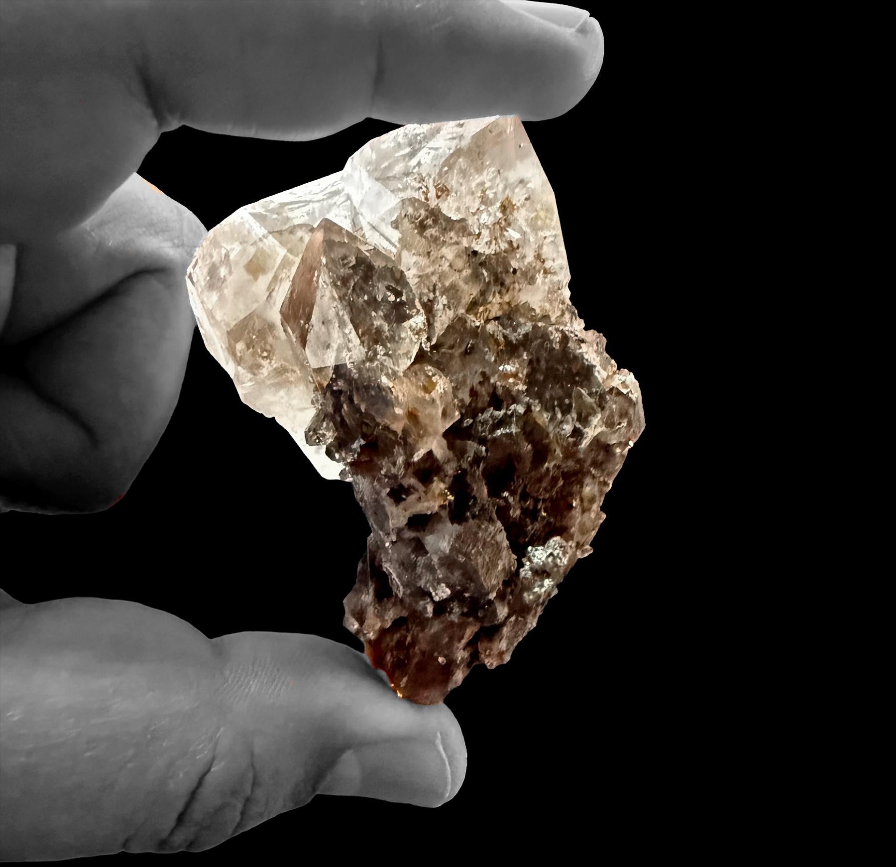 Smoky Quartz and Herkimer Diamond Duo, from NY