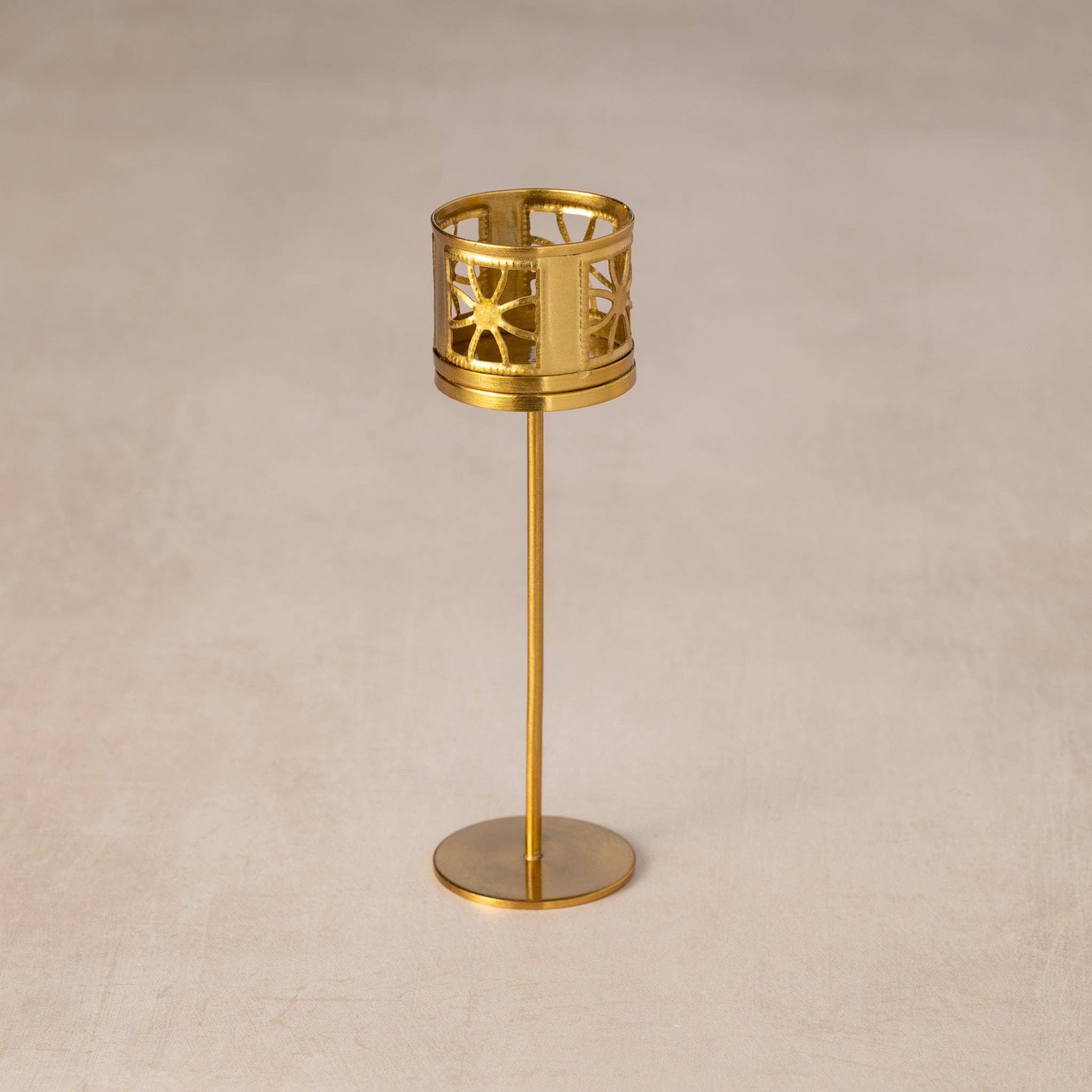 2-in-1 adjustable Candleholder - Sunrise Brushed Brash Plated finish