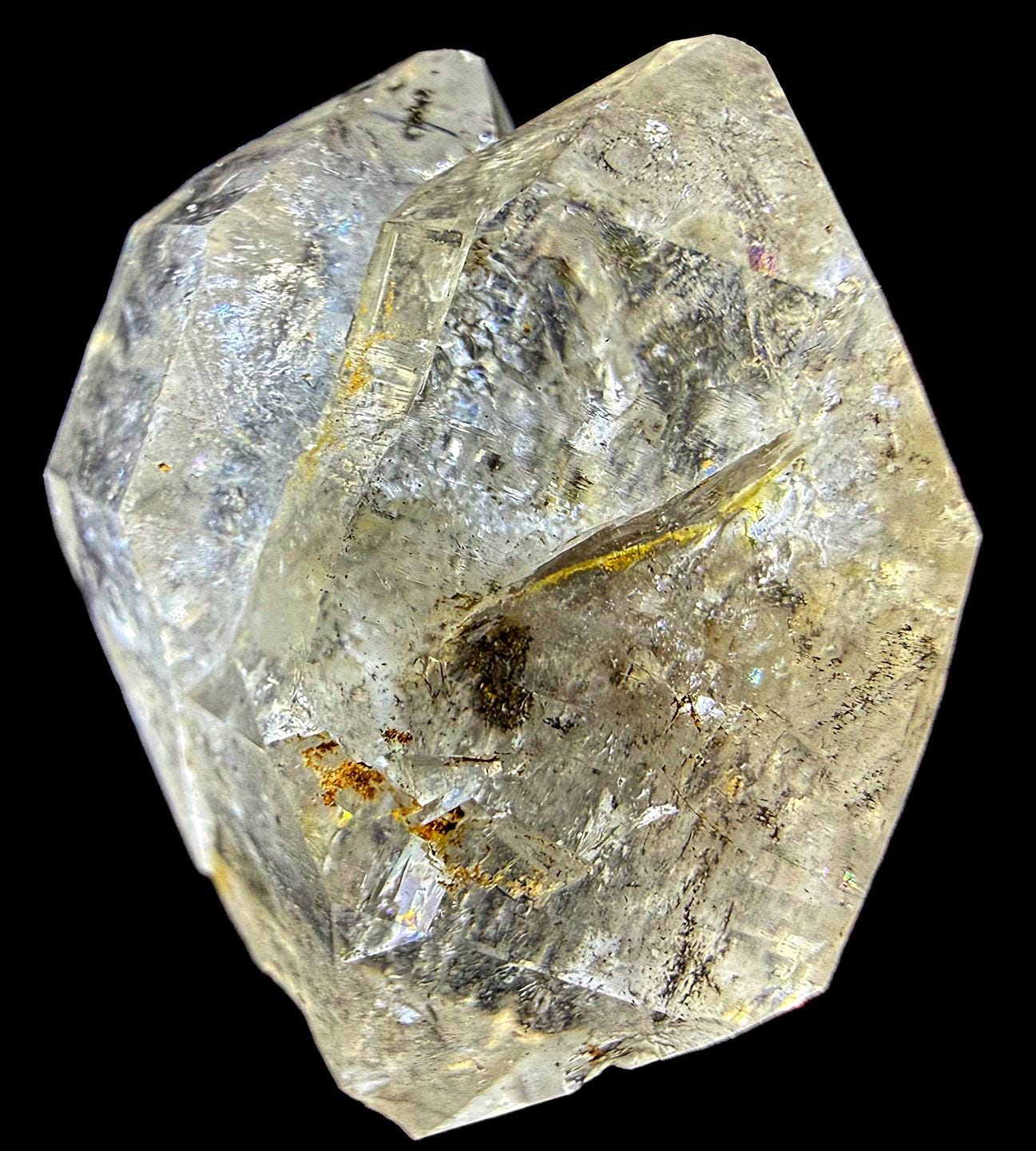 Triple Terminated Herkimer Diamond 21g clear with inclusions, from Fonda, NY, Herkimer area
