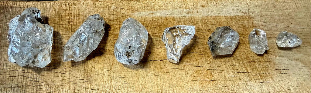 A collection of 7 Petite Herkimer Diamonds (Quartz) from Fonda, NY