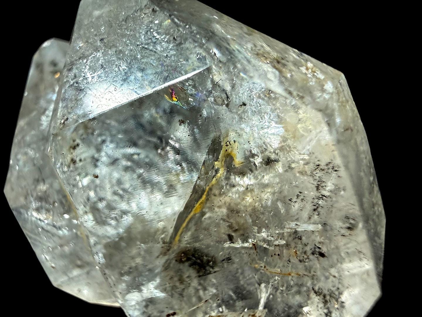 Triple Terminated Herkimer Diamond 21g clear with inclusions, from Fonda, NY, Herkimer area
