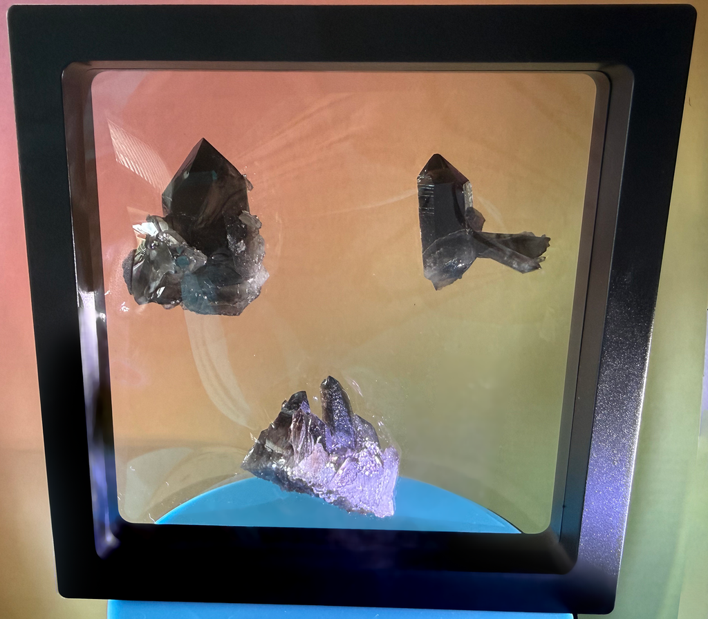 Smoky Quartz Clusters Trio in Display Box SQ615-1