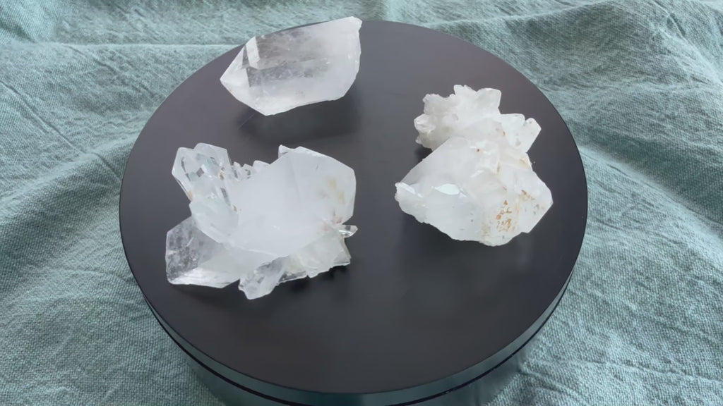 Clear Quartz Clusters & Point Trio Lot 6