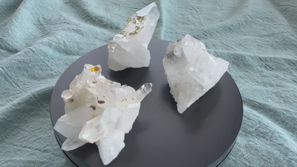 Clear Quartz Clusters Trio Lot 8