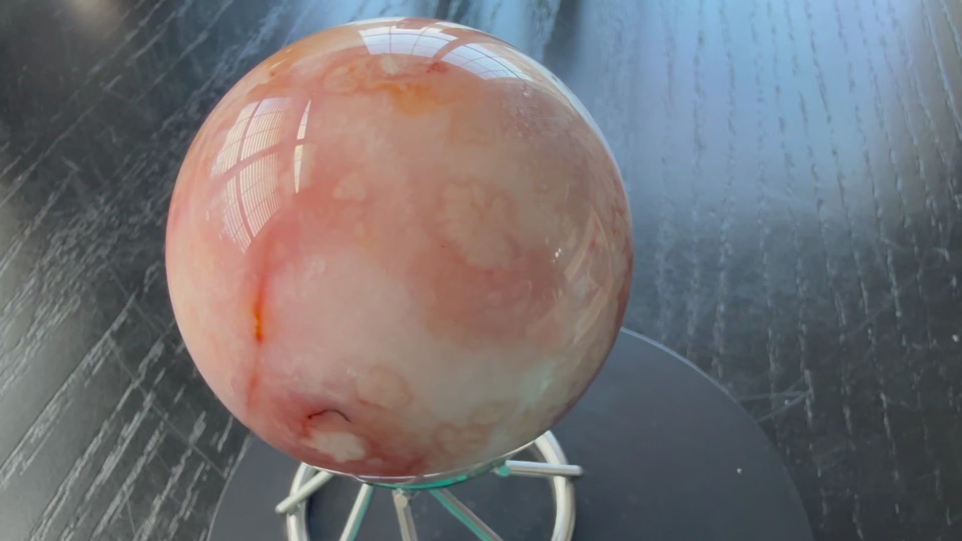 Carnelian Flower Agate Sphere