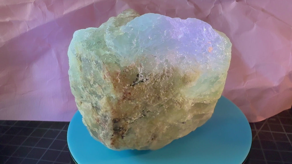 Aquamarine on Quartz/Elbaite From Brazil 1 lb 11.75 oz